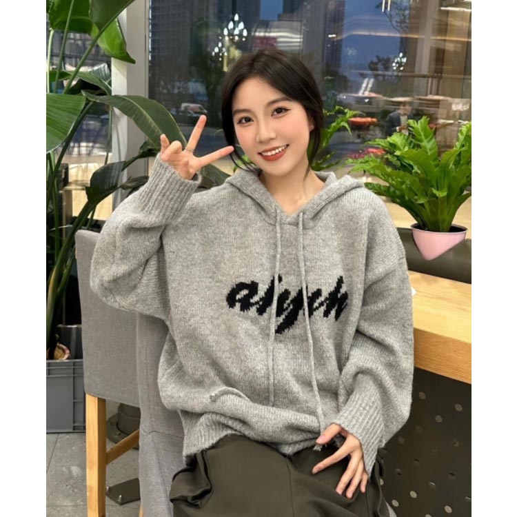 楽天市場】ニットパーカー レディース 長袖 秋冬 プルオーバー ニット