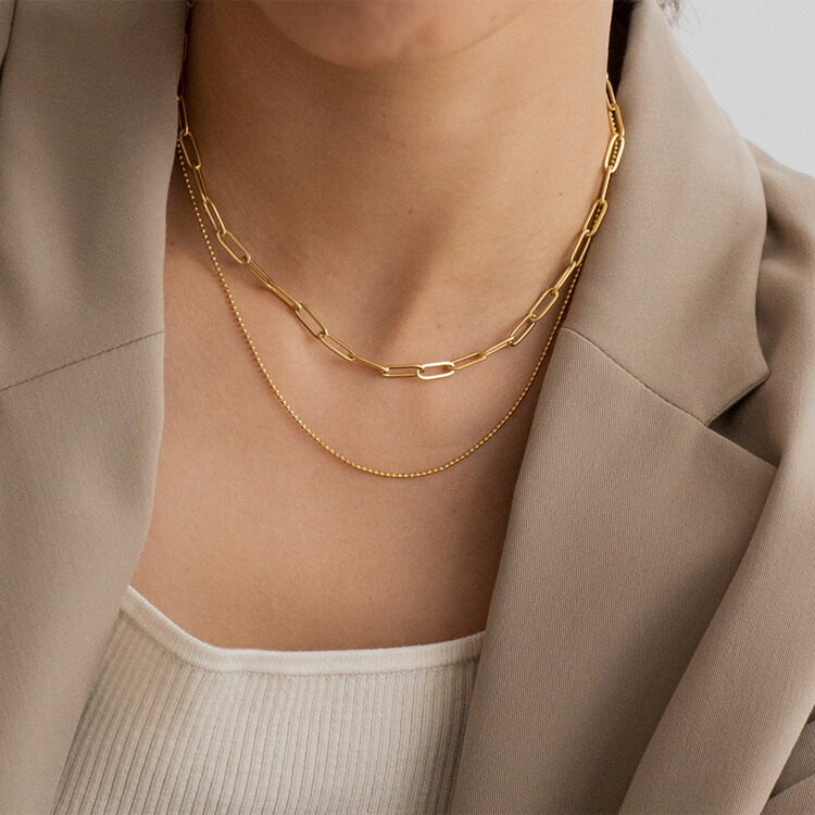 楽天市場】ネックレス レディース 2連ネックレス ゴールド シルバー