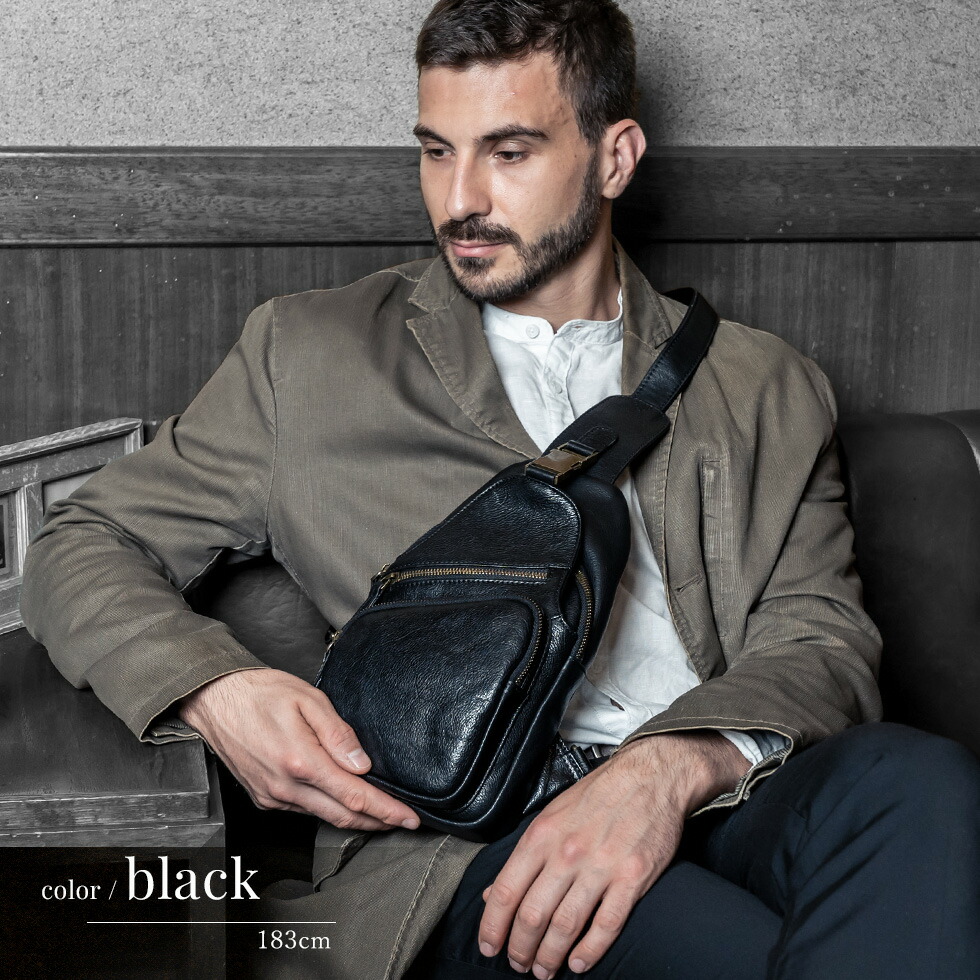 楽天市場】ボディバッグ メンズ 本革 バングラデシュレザー 縦型 革