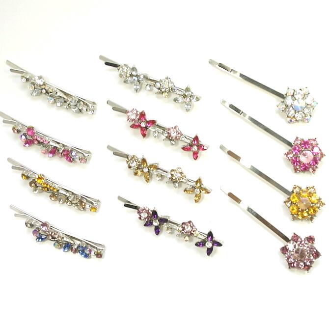 楽天市場】ヘアピン さしピン キラキラ 花々3種 ラインストーン