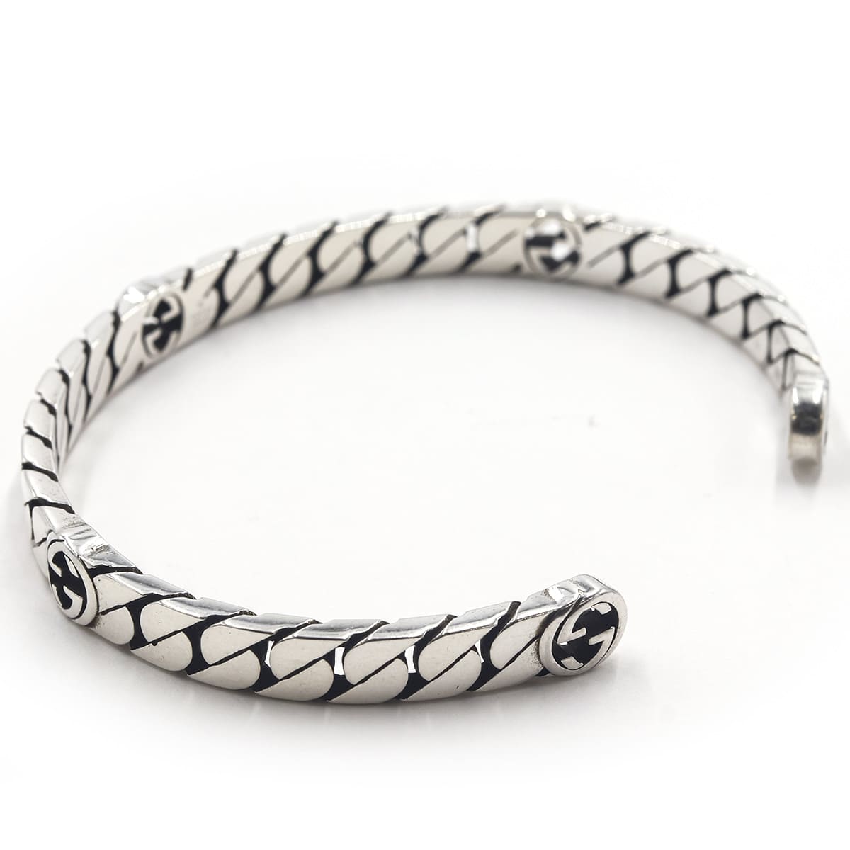 楽天市場】GUCCI グッチ ブレスレット シルバー 925 バングル インター