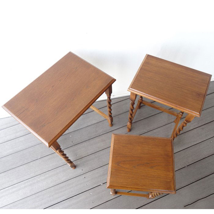 楽天市場】サイドテーブル ネストテーブル クラシック家具 オーク無垢