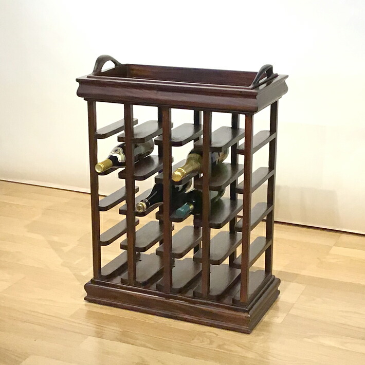 フランスアンティーク ワインラック ワインホルダー 6本 木製ハンドル