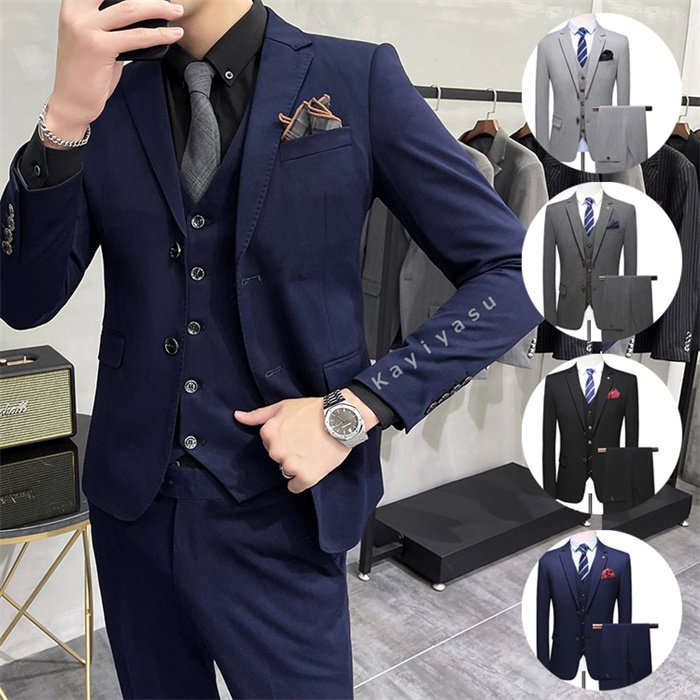 楽天市場】スーツ 3ピーススーツ メンズ S-5XL シングルスーツ