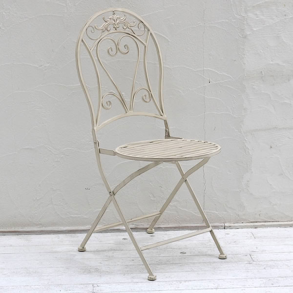 楽天市場】ガーデンチェア アンティーク調 アイアンチェア2脚 幅42cm