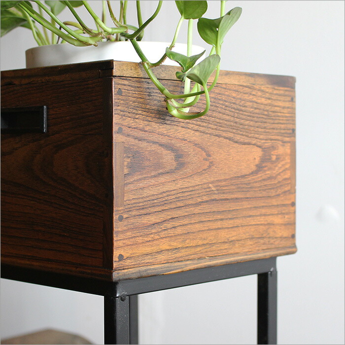 楽天市場】手あぶり箱 火鉢 木箱 アンティーク 花台 木製 プランター