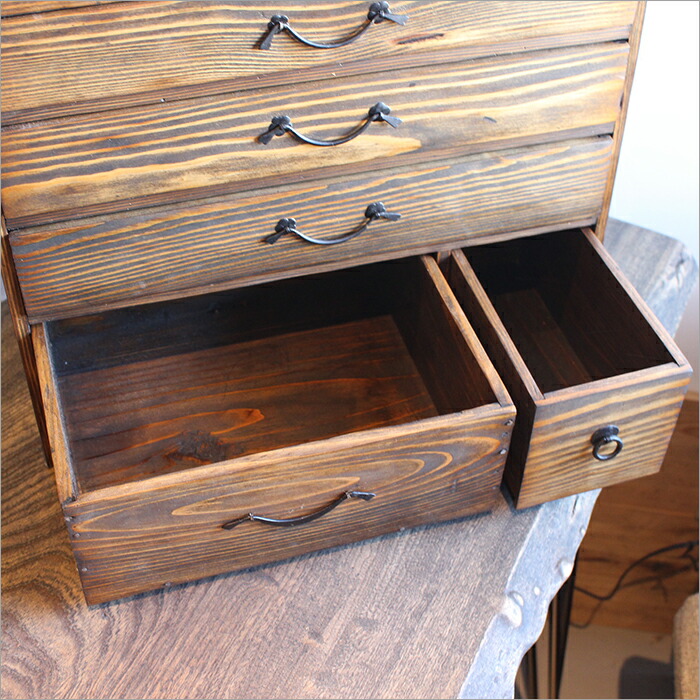 楽天市場】小引き出し アンティーク 木製 おしゃれ リメイク品 4段