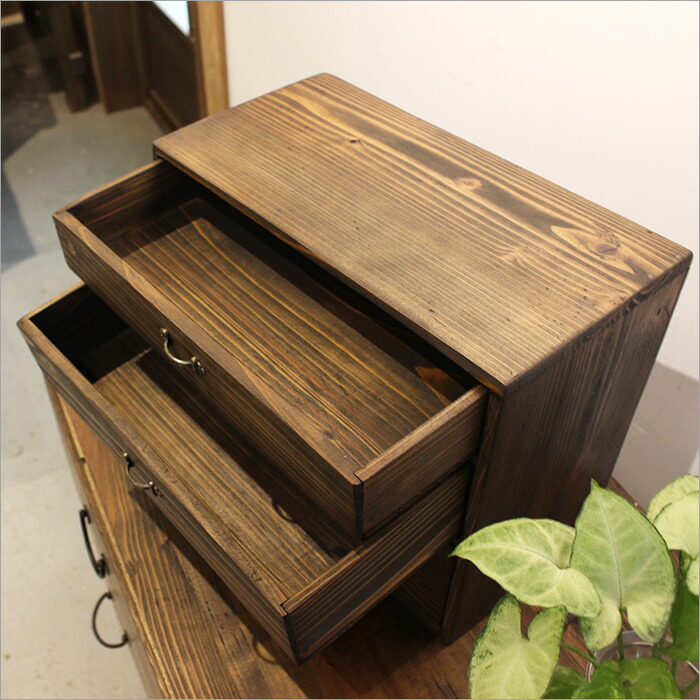 楽天市場】日本製 小引き出し アンティーク 木製 杉 3段 姫タンス 小