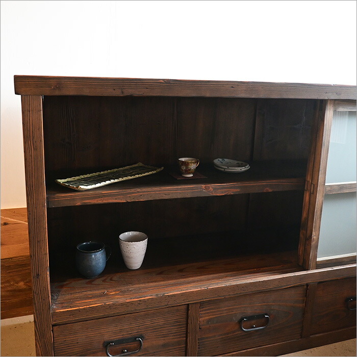 楽天市場】水屋箪笥 リメイク 食器棚 幅175cm 昭和初期 古民家家具