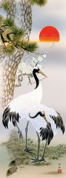 楽天市場】松竹梅鶴亀 掛軸 : 襖（ふすま）・掛け軸屋 和紙苑