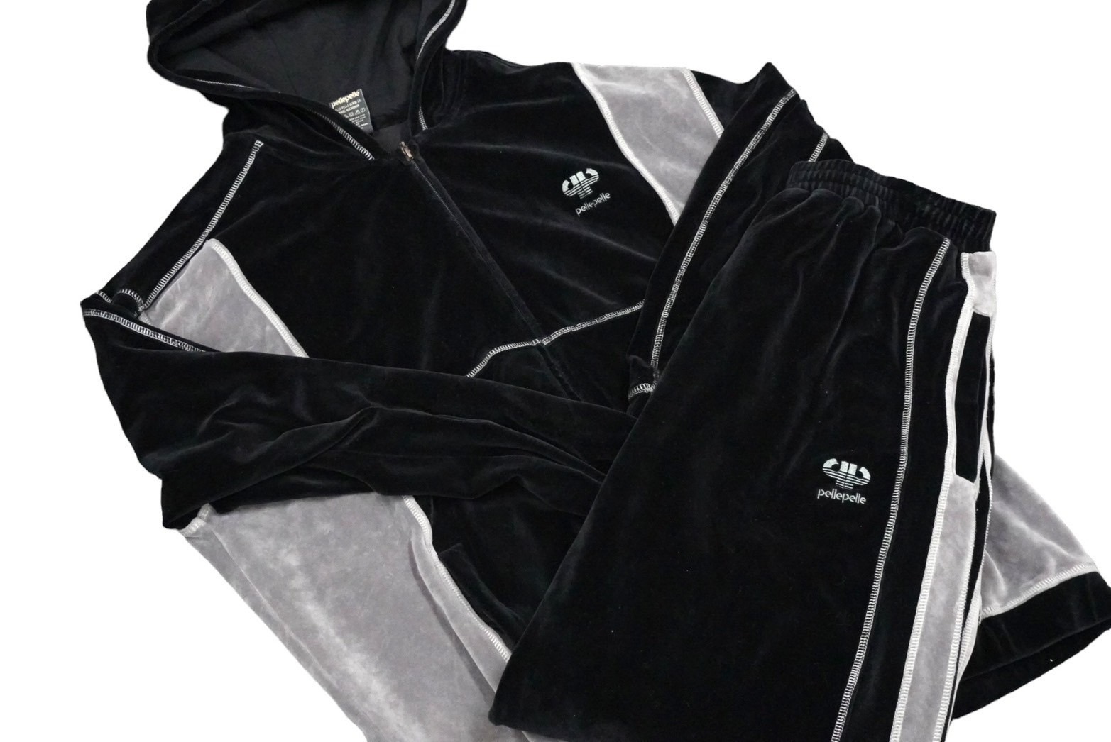 楽天市場】pellepelle ペレペレ ベロアセットアップ PPロゴ ブラック