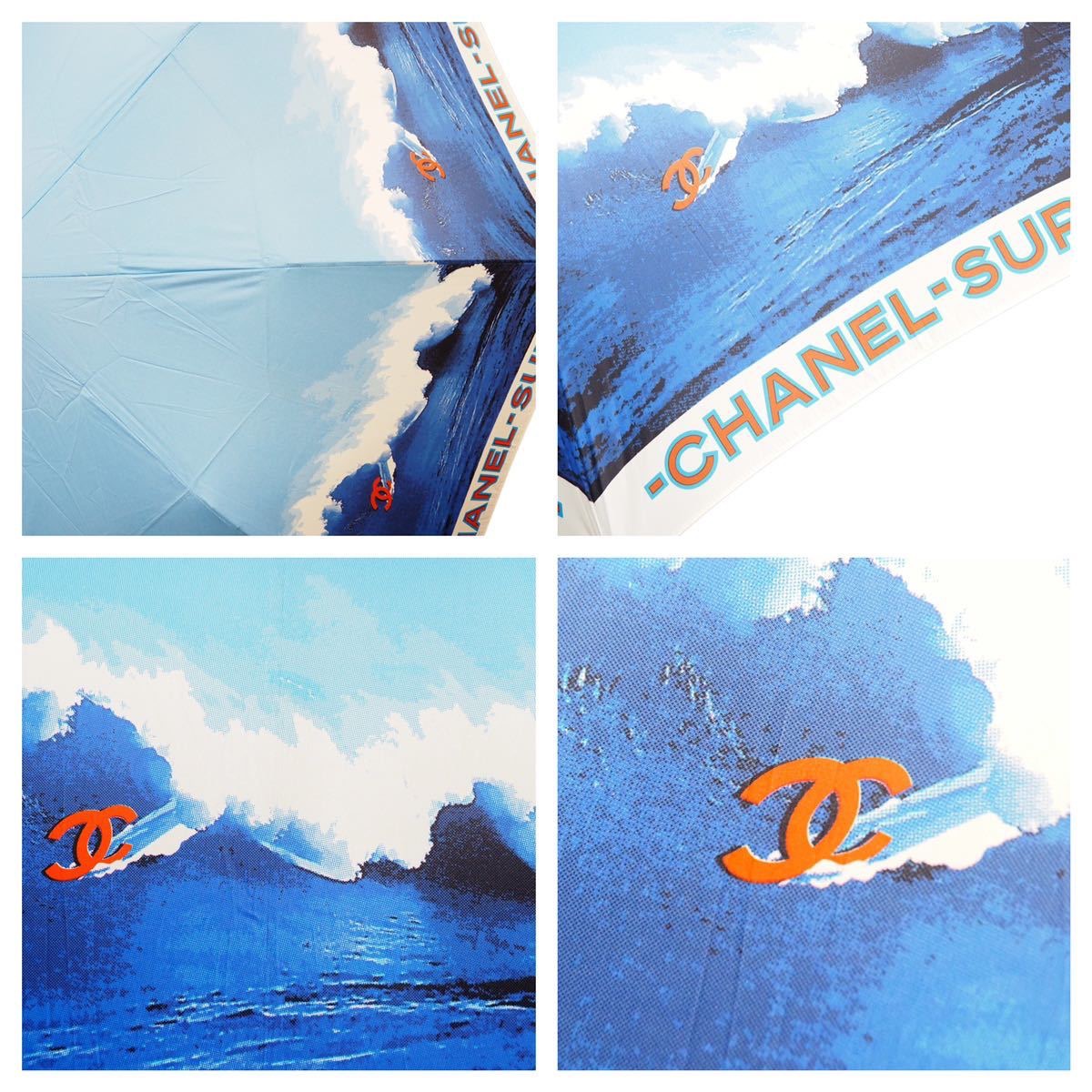 楽天市場】CHANEL シャネル サーフライン 折りたたみ傘 パラソル