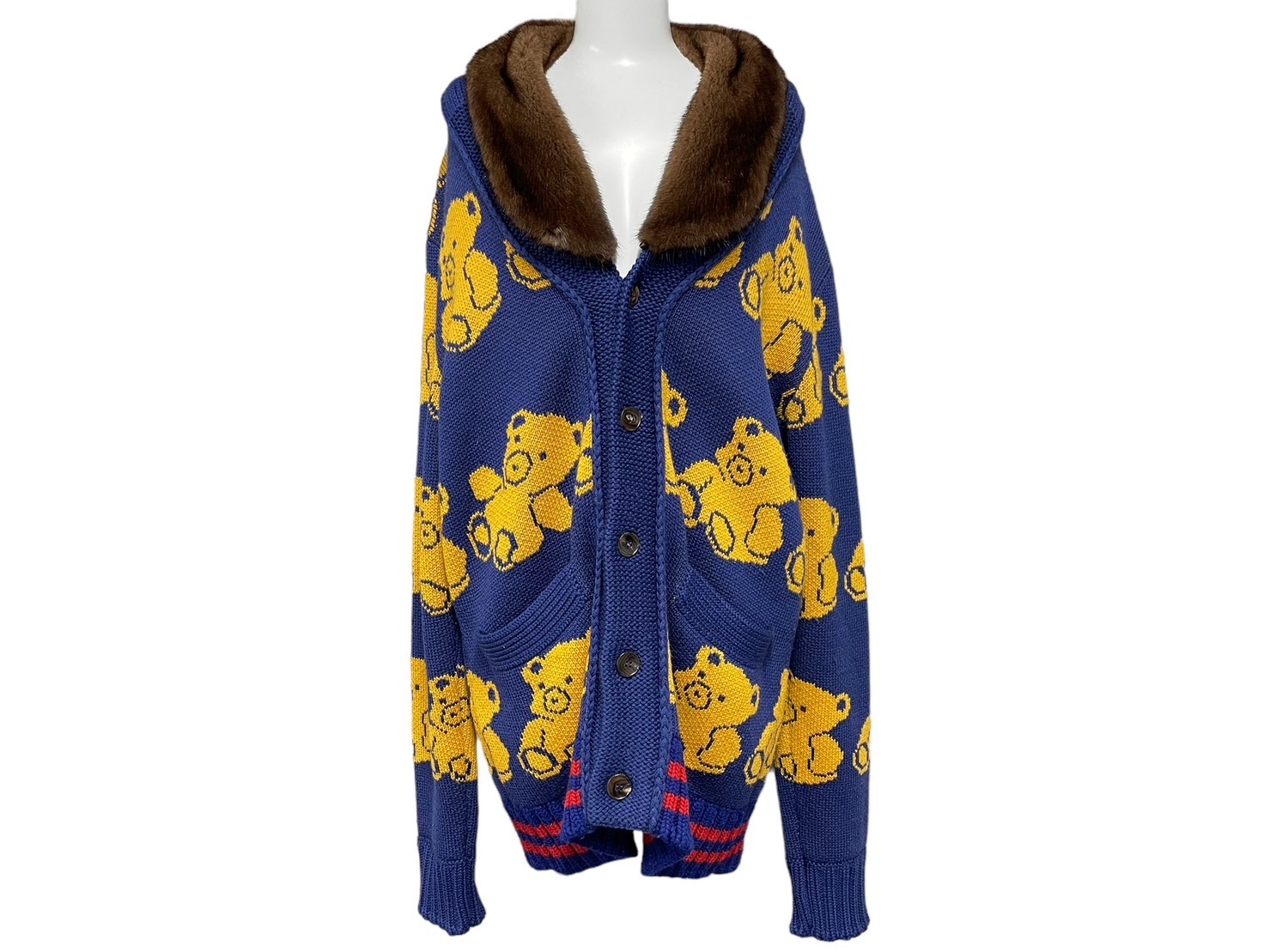 楽天市場】GUCCI グッチ カーディガン テディベア ジャカード ネイビー