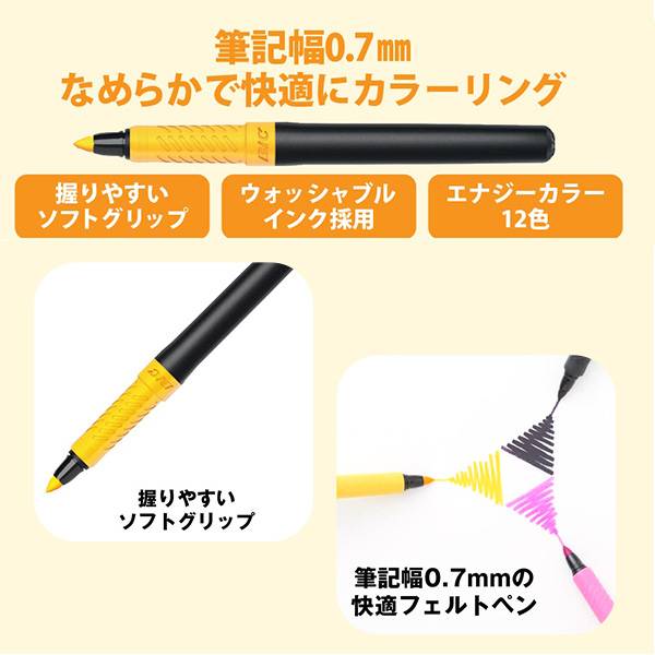 楽天市場】12色セット BIC 水性ペン Intensity フェルトペン 0.7mm JP