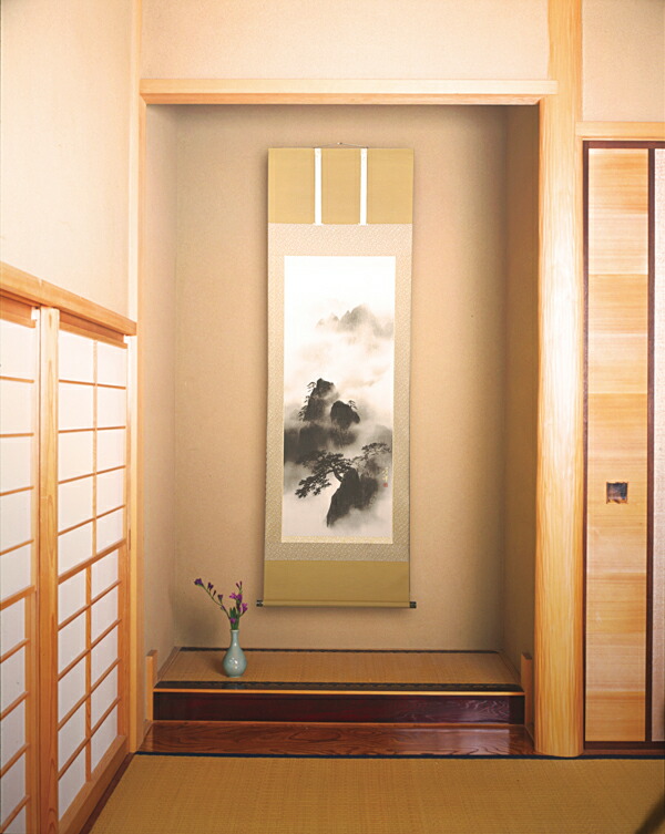 楽天市場】掛け軸 掛軸（かけじく）山霧(黒) （大竹 卓）＜太巻桐箱