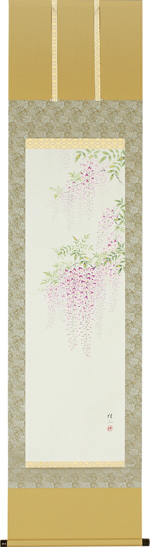 楽天市場】掛け軸 掛軸（かけじく）藤（佐藤 桂三）全国送料無料無料