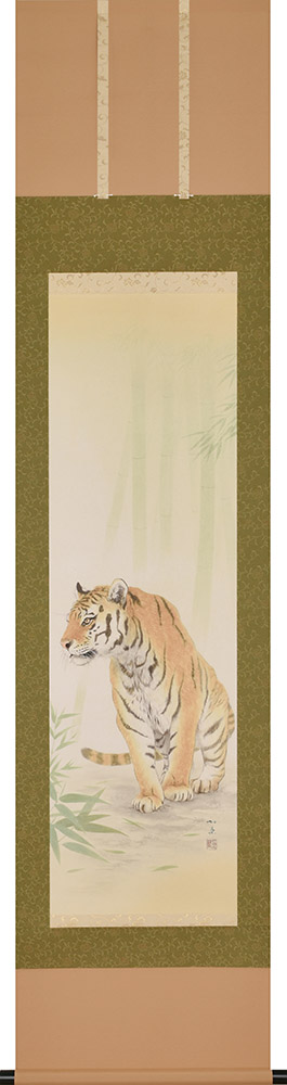 楽天市場】掛け軸 掛軸 竹林虎 白木加葉 半切立(47×190cm) 全国送料
