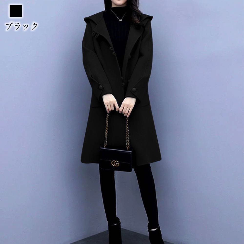 楽天市場】ダッフルコート レディース フード付きウールコート