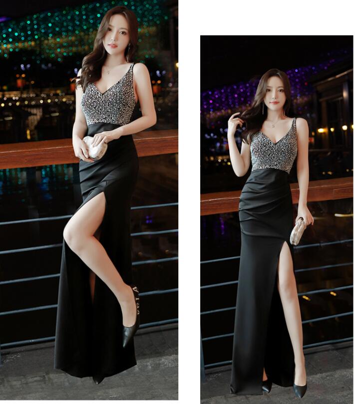 楽天市場】ノースリーブ Vネック パーティードレス ワンピース キャバ