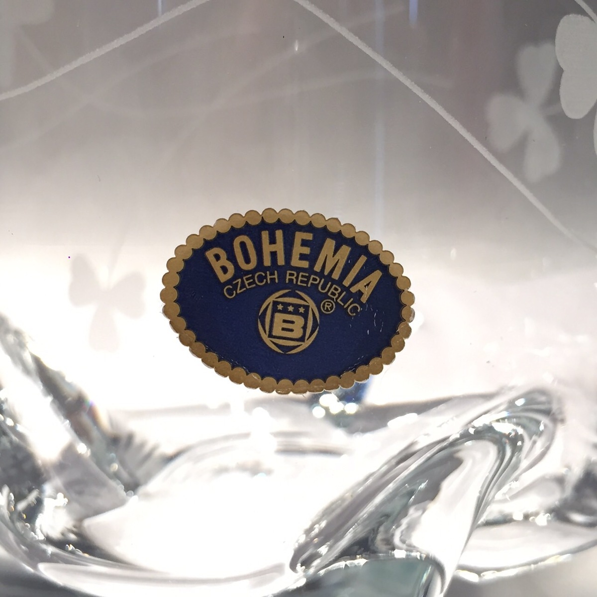 楽天市場】ボヘミアクリスタルロックグラスクローバー柄BOHEMIA