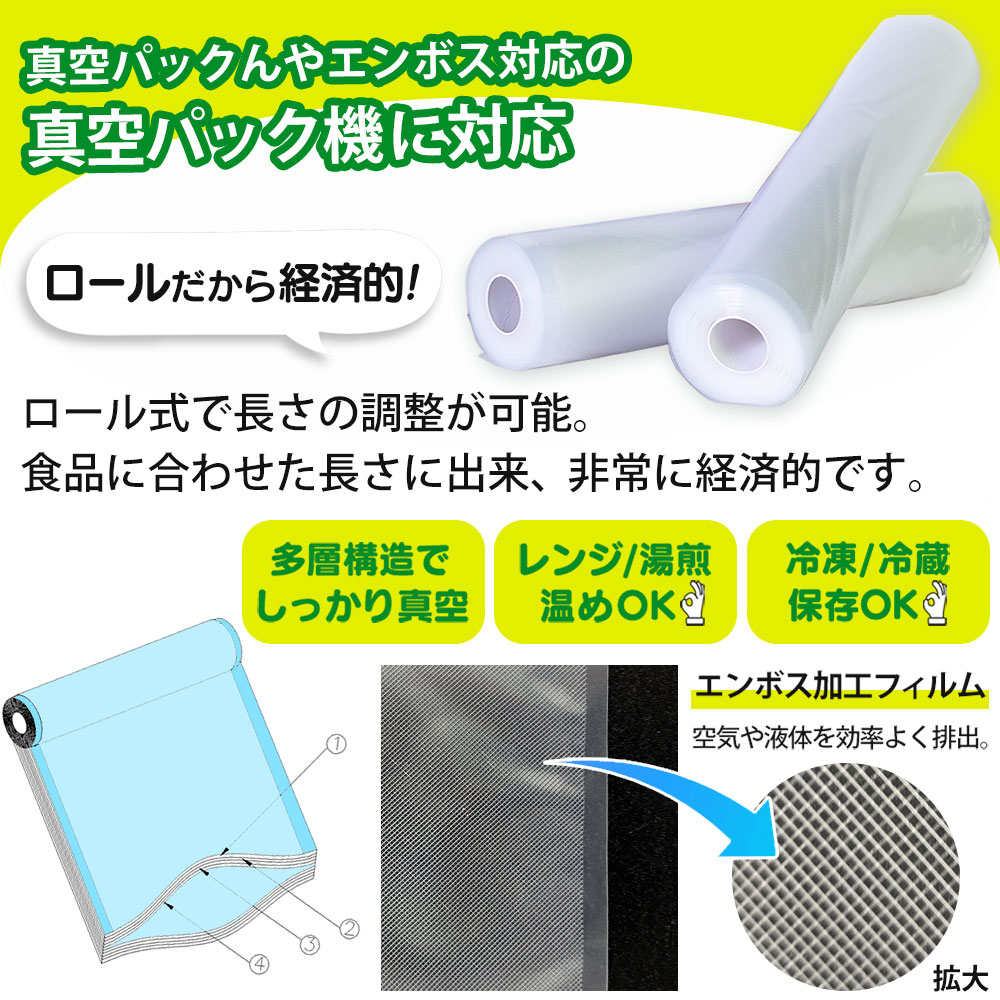 楽天市場】値下げ！3/11/8:59迄☆ 真空パック ロール【28cm×6m】4本