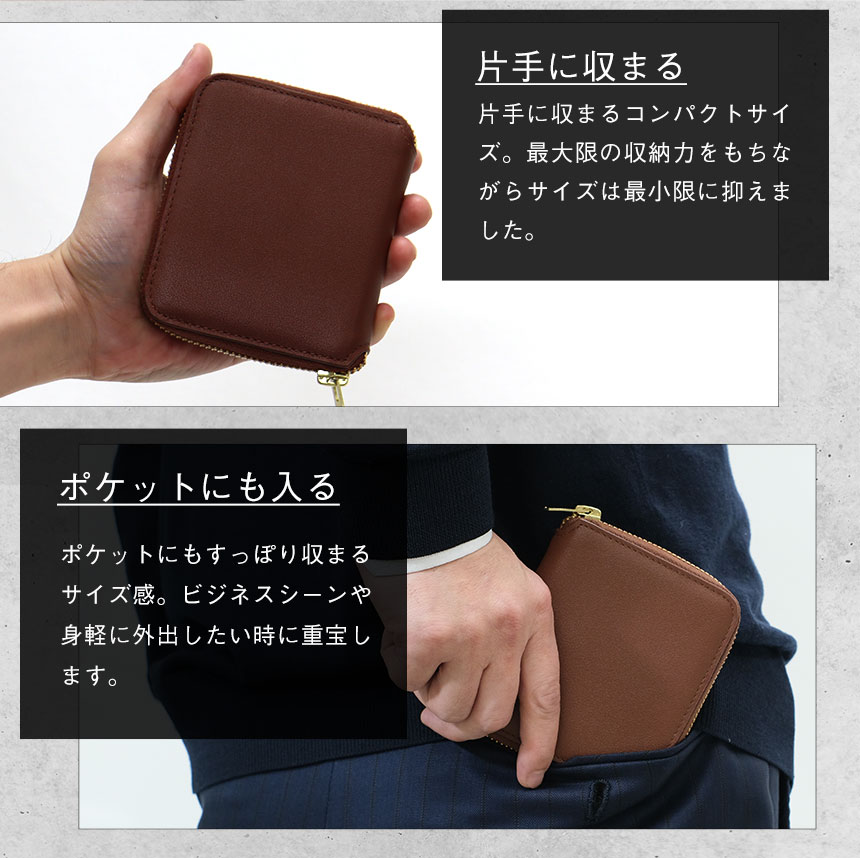 楽天市場】牛革 ラウンドファスナー 二つ折り財布 メンズ ラウンド