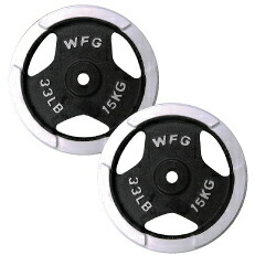 楽天市場】白ラバープレート 15kg (2枚)《返品・交換不可》ダンベル