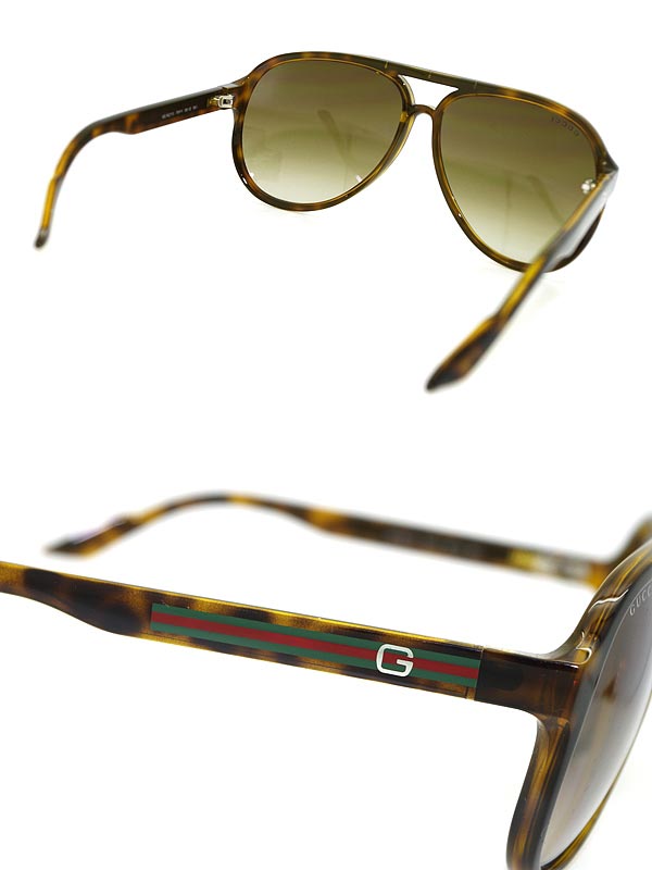 楽天市場】グッチ グラデーションブラウンサングラス ティアドロップ