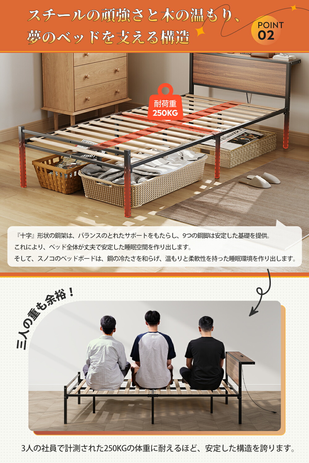楽天市場】【クーポン最大1,000円OFF☆】WLIVE ベッドフレーム 宮棚