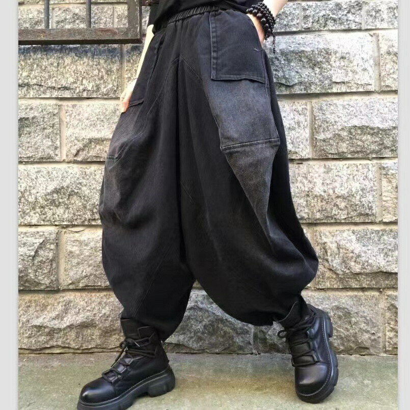 楽天市場】サルエルパンツ デニム ジーンズ デニムサルエルパンツ 九分