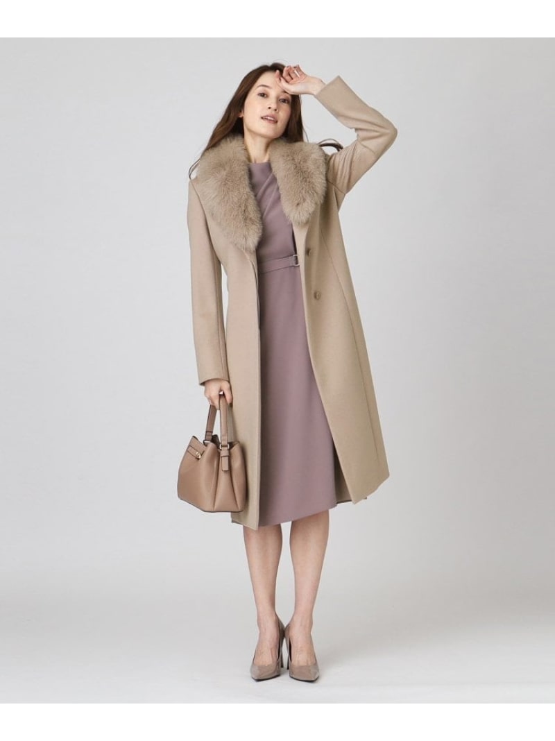 楽天市場】【日本製/フォックスファー/カシミヤ混】ファー付ウール