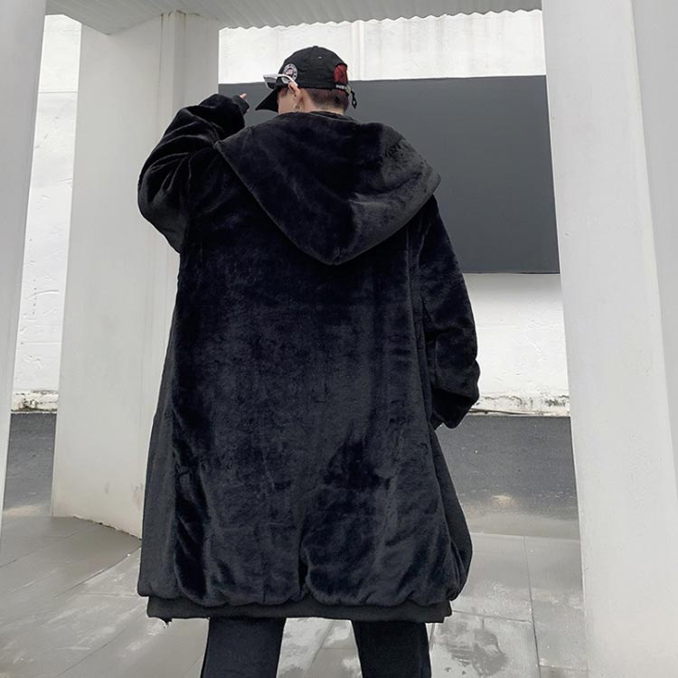 楽天市場】メンズ ファー ロングコート フェイクファー コート フード