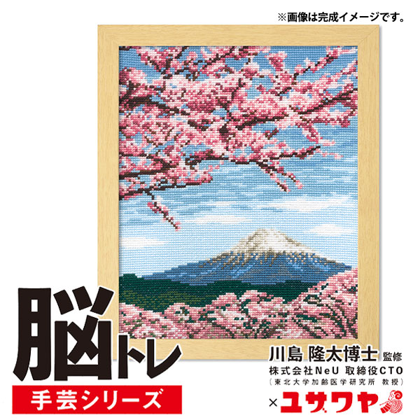 楽天市場】刺しゅうキット 『脳トレ手芸 クロスステッチ 桜と富士山 YN