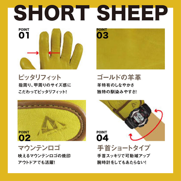 楽天市場】【メール便対応】 TryAnt 羊革 手首ショート 作業用手袋