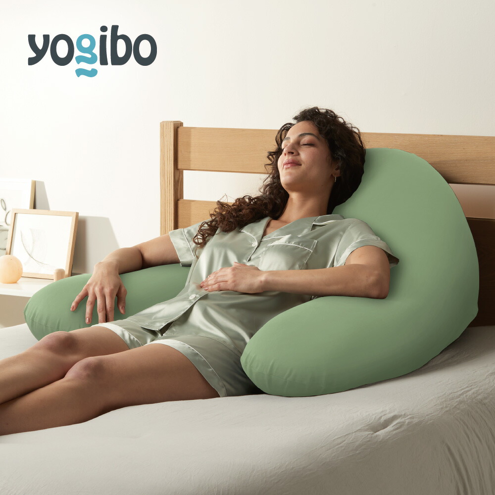 Yogibo Support プレミアム U字型ビーズクッション グリーン Yogibo