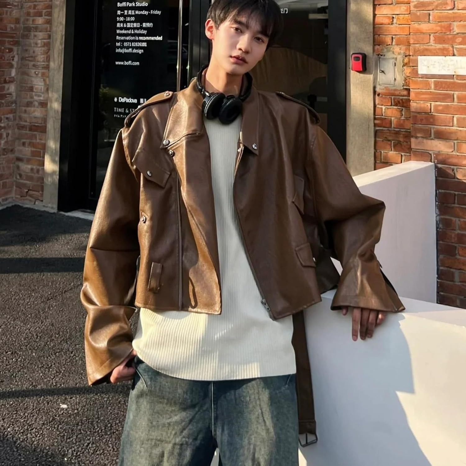 楽天市場】【20%OFFクーポン〜】ショート丈 ライダース メンズ 襟付き