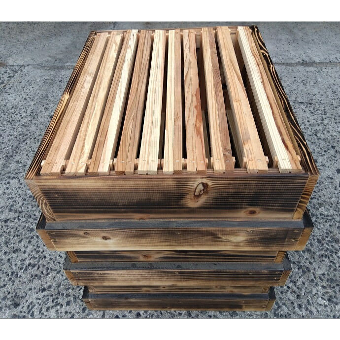 楽天市場】ミツバチ 継箱 焼杉 仕上げ幅500×奥行410×高さ450ミリ 国産