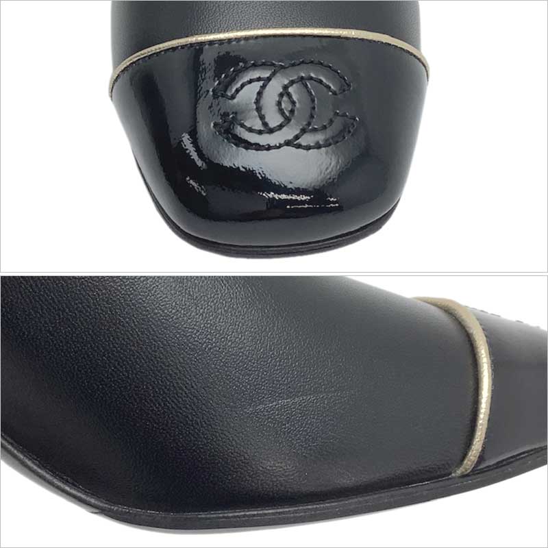 楽天市場】CHANEL シャネル パンプス レザー パテントレザー ブラック