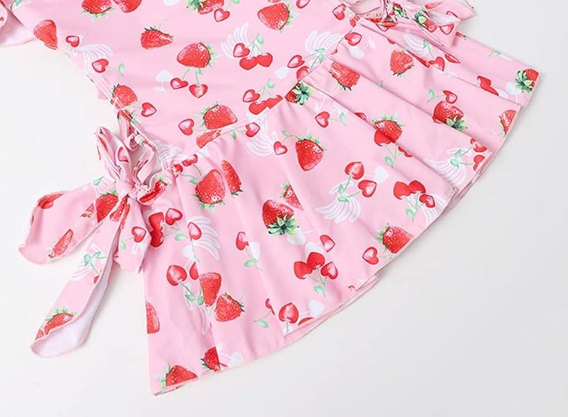 楽天市場】ゆめかわ フリル付き イチゴ柄 ワンピース 水着 レディース