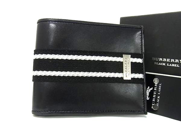 新品 バーバリーブラックレーベル ケース ミニ財布 本革コンパクト