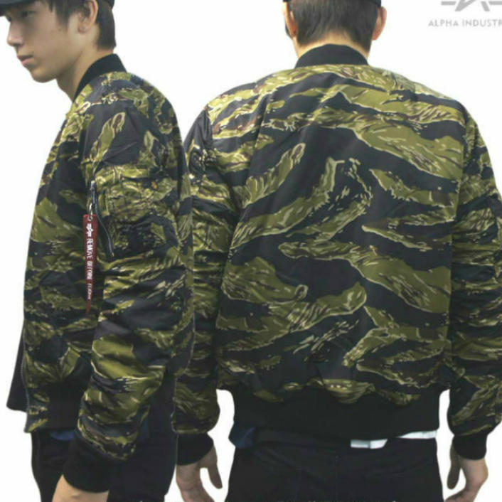 楽天市場】復刻迷彩タイガーストライプ ALPHA USA版 MA-1 メンズ S