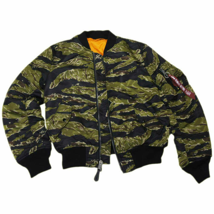 楽天市場】復刻迷彩タイガーストライプ ALPHA USA版 MA-1 メンズ S