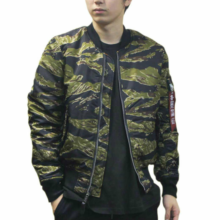 楽天市場】復刻迷彩タイガーストライプ ALPHA USA版 MA-1 メンズ S