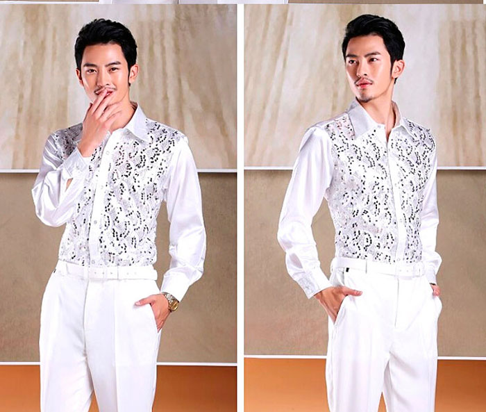 楽天市場】スパンコール シャツ メンズ 男性 サテンシャツ 忘年会 合唱