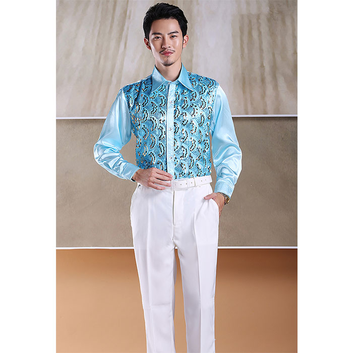 楽天市場】スパンコール シャツ メンズ 男性 サテンシャツ 忘年会 合唱