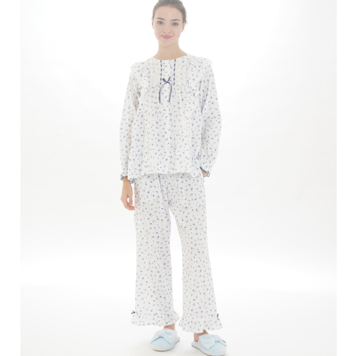 楽天市場】ナルエー パジャマ 50/ダブルガーゼプティ−ローズ ホワイト