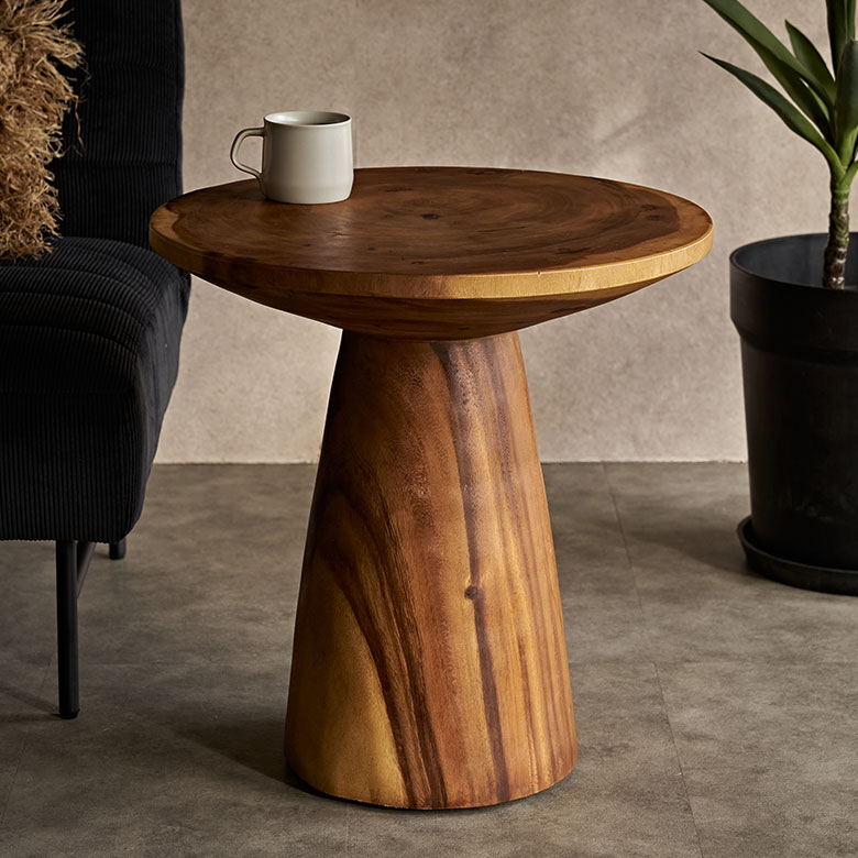 楽天市場】サイドテーブル 丸 無垢 木製 テーブル 円形 天然木