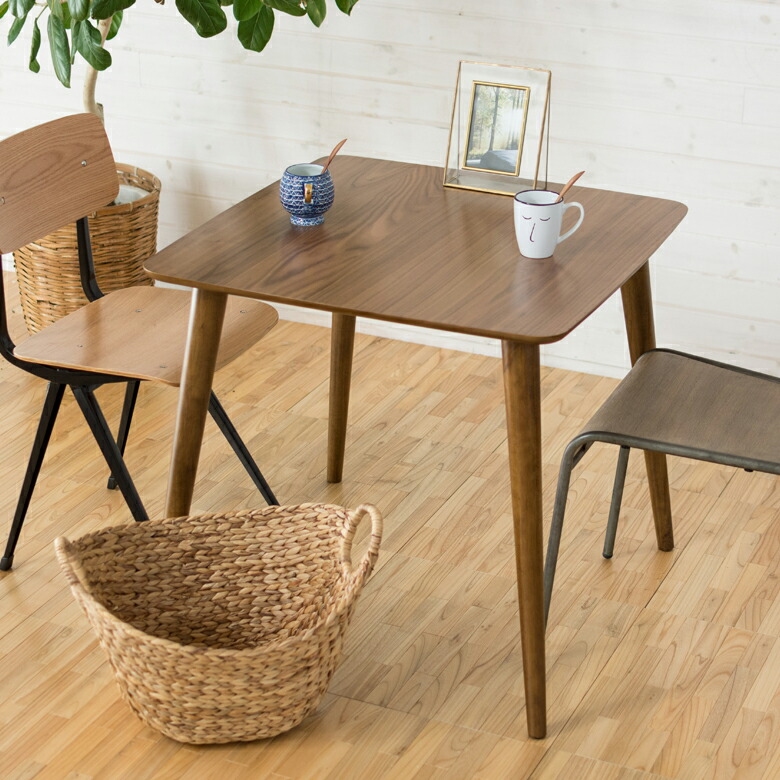 楽天市場】ダイニングテーブル 2人掛け 正方形 木製 幅75cm 高さ70cm