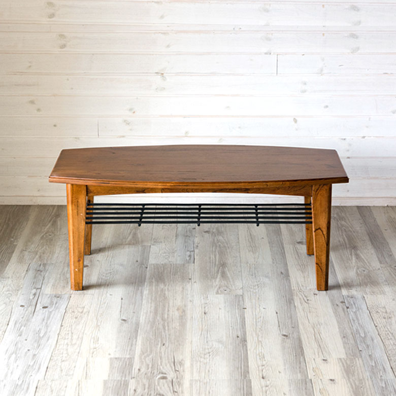 楽天市場】センターテーブル 木製 スチール棚付き 幅90cm 高さ40cm