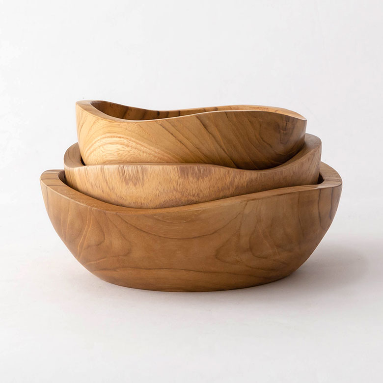 楽天市場】トレイ チークウッド 木製 ウッド ボウル Mサイズ
